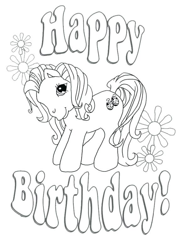 583x755 Happy Birthday My Little Pony Coloring Page Free For Kids Fun
