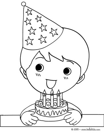 364x470 Boy Eating A Birthday Cake Coloring Pages