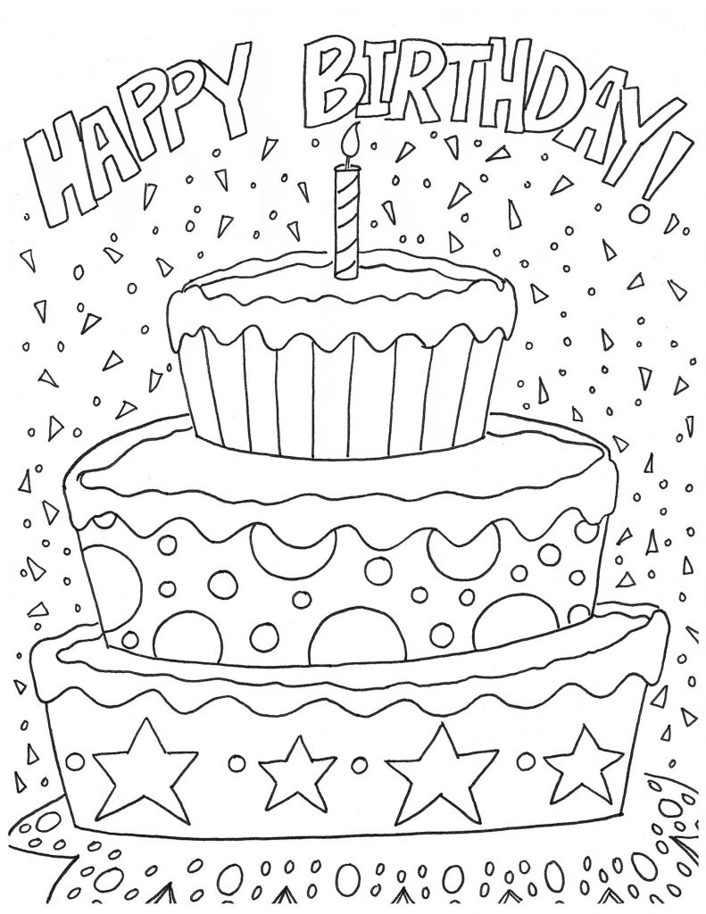 Birthday Coloring Pages For Girls at GetDrawings | Free download