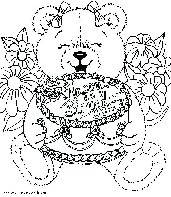 590x683 Happy Birthday Coloring Pages For Mom