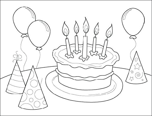 600x458 Birthday Coloring Pages Printable Free Printable Happy Birthday