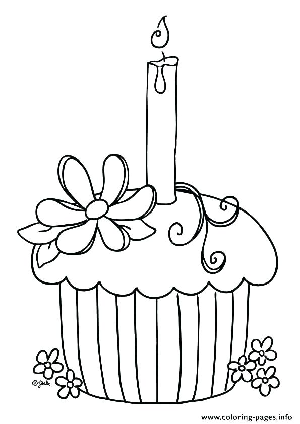595x842 Simple Cupcake With Swirling Icing On Top Coloring Pages