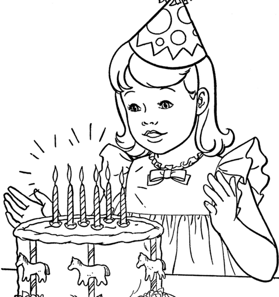 563x600 Colouring Pages Birthday Happy Birthday Colouring Page Chinese