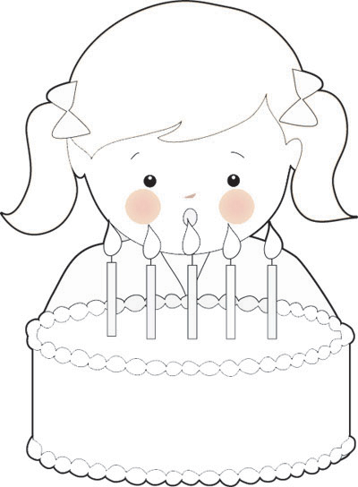 400x544 Free Birthday Girl Coloring Page