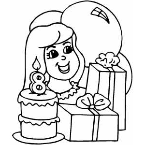 300x300 Birthday Card And Gifts For Girl Coloring Pages