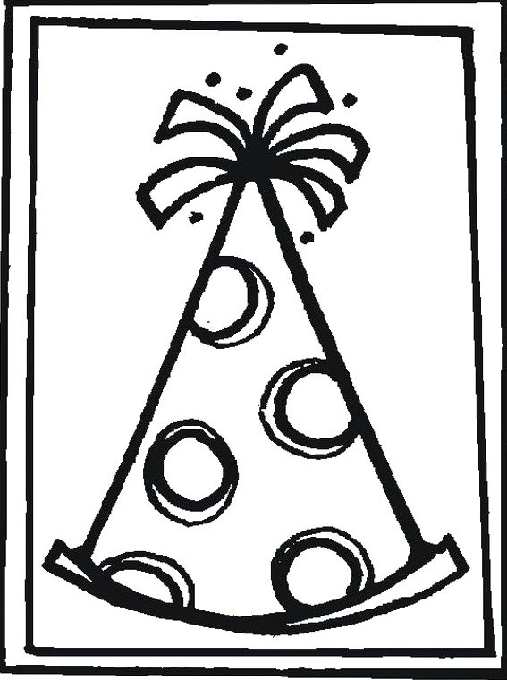 Birthday Hat Coloring Page