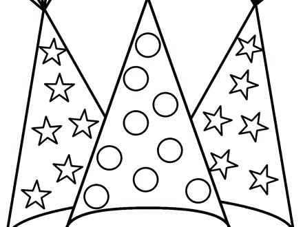 440x330 Birthday Party Hat Coloring Pages On Hats Cap Best Sheet Page
