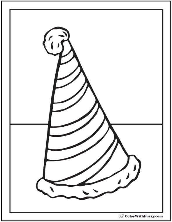 590x762 Birthday Hat Coloring Sheet Best Happy Birthday Wishes
