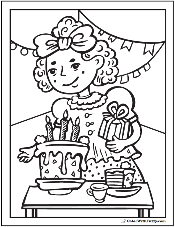 590x762 Birthday Coloring Pages Customizable Pdf