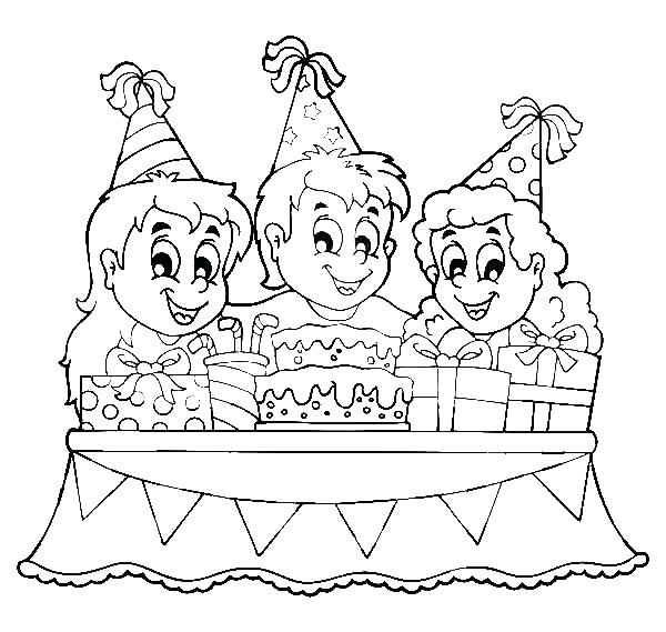 600x569 Party Coloring Pages Tea Party Coloring Pages Construction