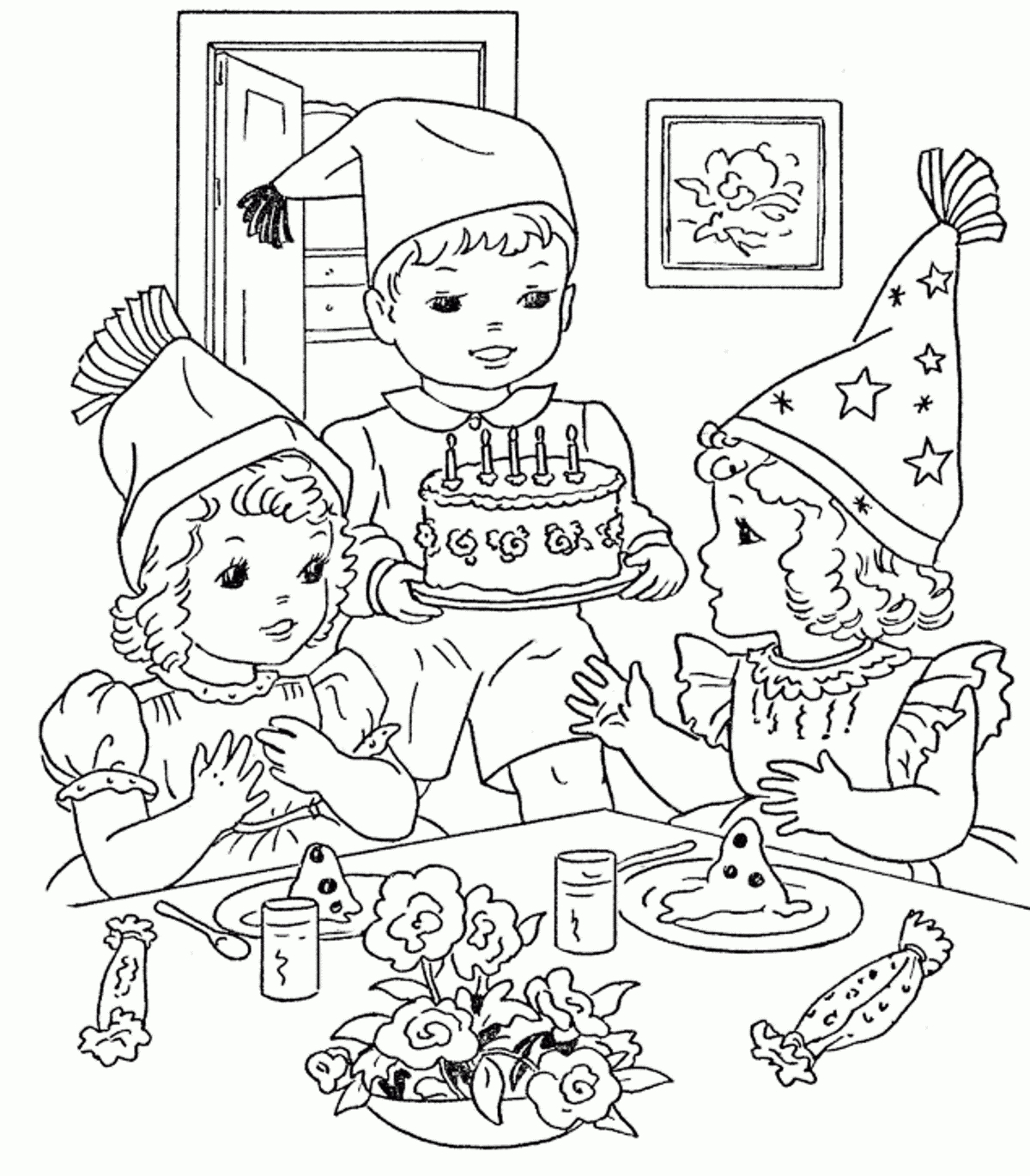 1200x1370 Birthday Party Scene Drawing Birthday Party Scene For Drawing