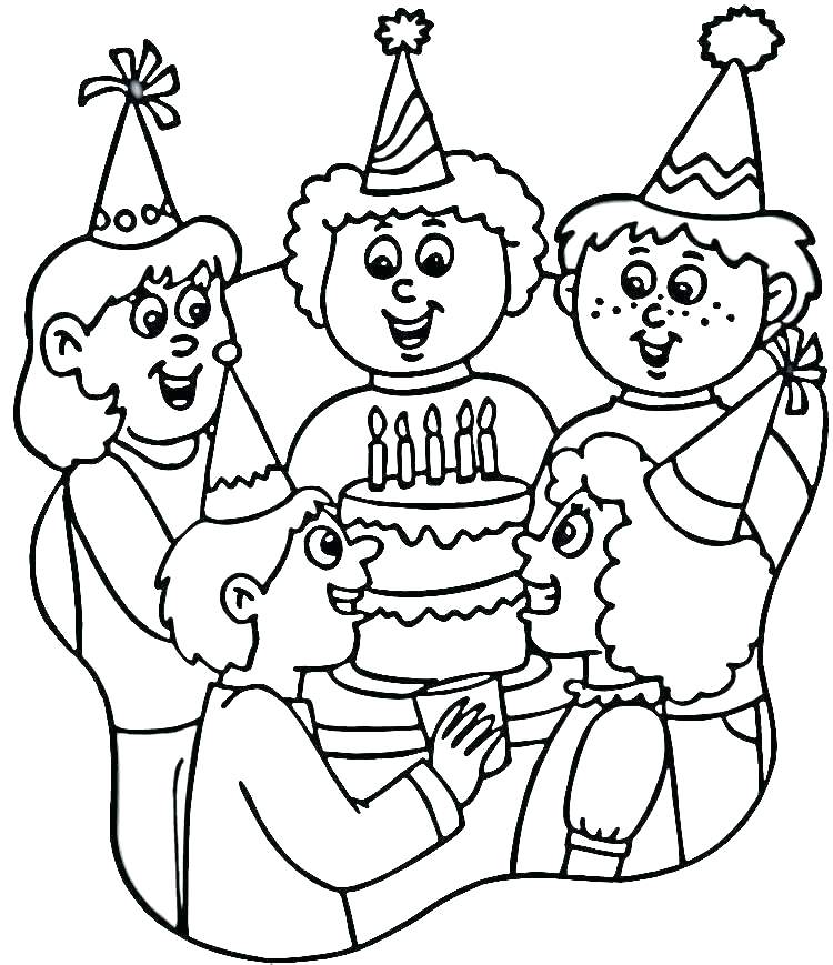 750x869 Birthday Party Coloring Pages Birthday Party Colouring Pages