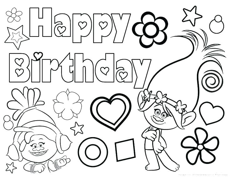 736x568 Birthday Party Coloring Pages Printable Happy Birthday Coloring