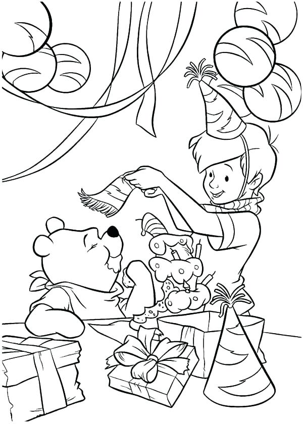 600x840 The Pooh Birthday Party Coloring Pages The Pooh Birthday Party
