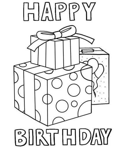 425x510 Birthday Present Coloring Pages Color Bros Birthday Coloring Pages