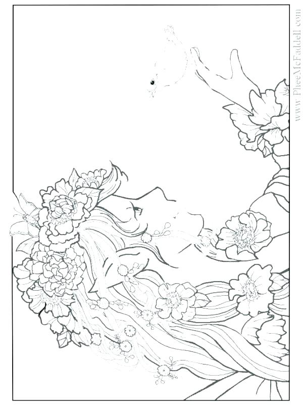 600x805 Flower Fairy Coloring Pages Free Print Out Flowers Printable