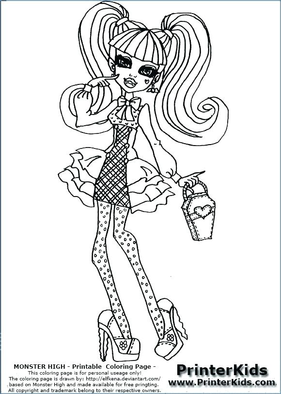 580x812 Monster High Black And White Coloring Pages Free Printable Monster