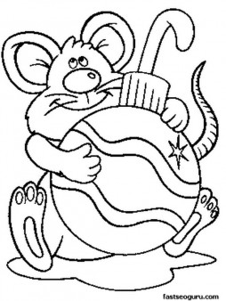 254x338 Christmas Mouse Coloring Pages Printable