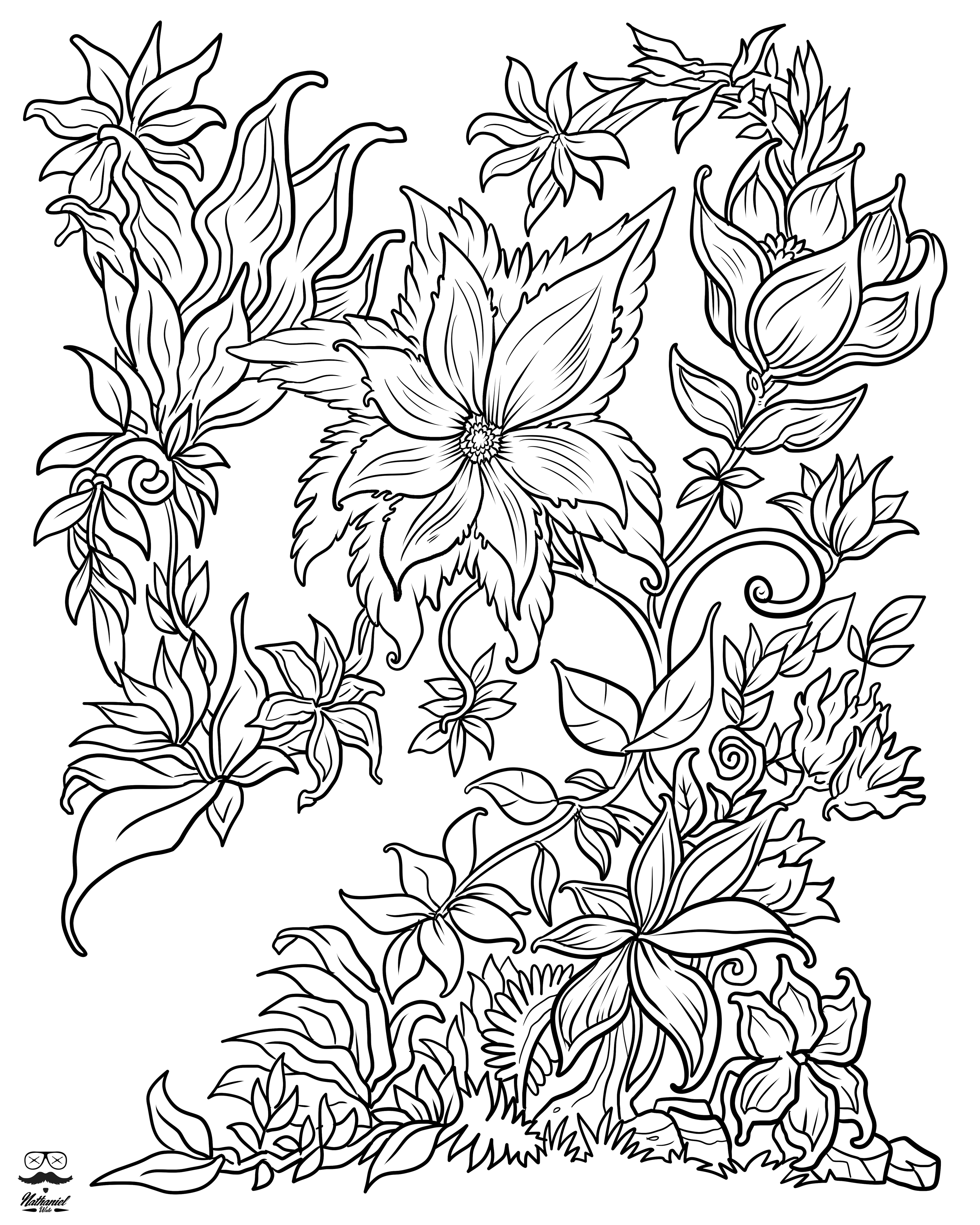 2500x3125 Floral Fantasy Digital Version Adult Coloring Book Adult