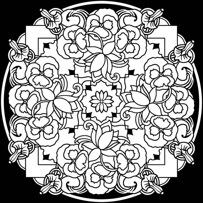 Black Background Coloring Pages
