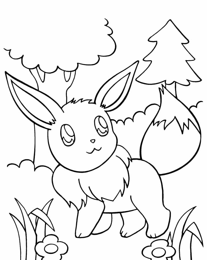 718x902 Pokemon Coloring Pages Of Eevee Evolutions Wallpaper Background