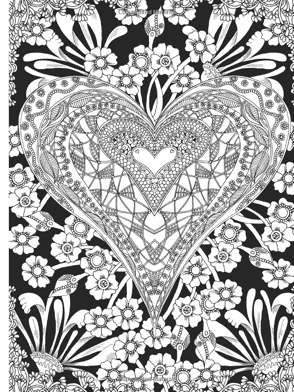 600x800 Creative Haven Midnight Garden Coloring Book Heart