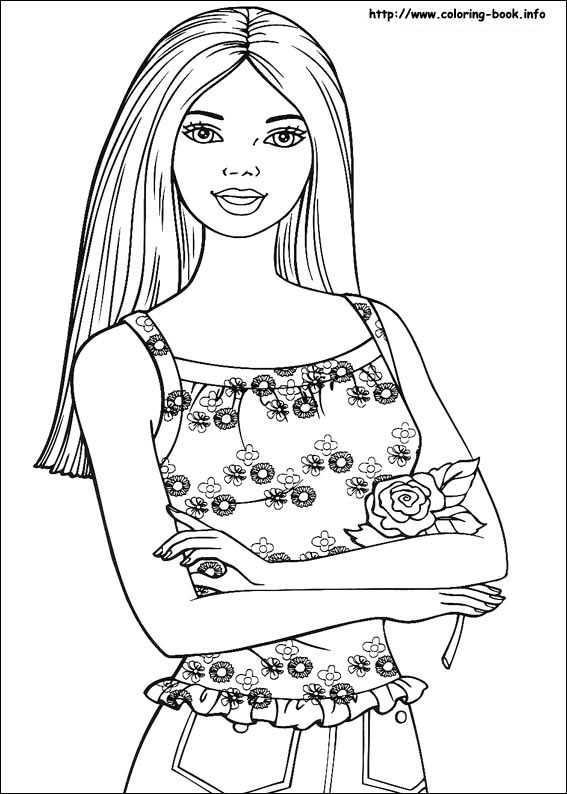 567x794 Barbie Coloring Picture