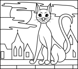 256x226 Black Cat Coloring Page Printables Apps For Kids