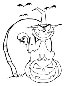 228x300 Free Halloween Coloring Page Clipart Image