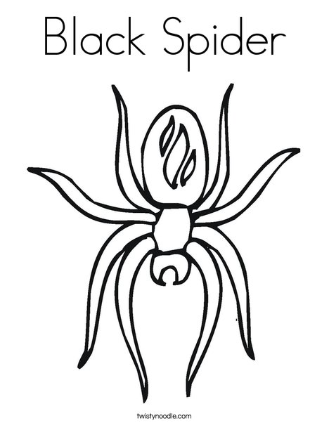 468x605 Black Spider Coloring Page