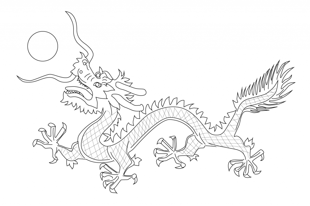 1024x679 Chinese Culture Dragon From The Flag Of The Qing Dynasty Coloring