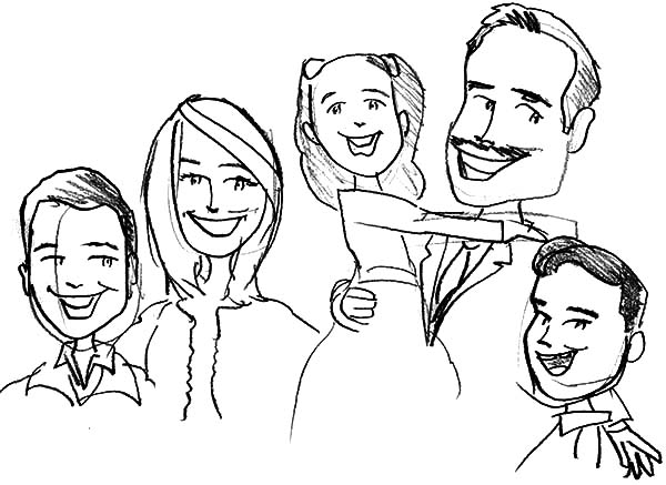 600x437 Sketch Of Joint Family Coloring Pages Batch Coloring