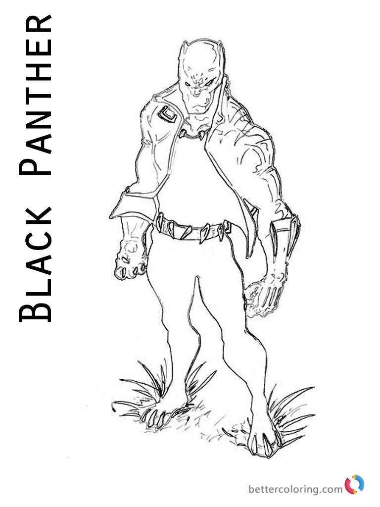 768x1024 Black Panther Coloring Pages From Marvel