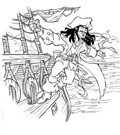 236x264 Jack Sparrow Giving Directions Coloring Page For Kids Kids