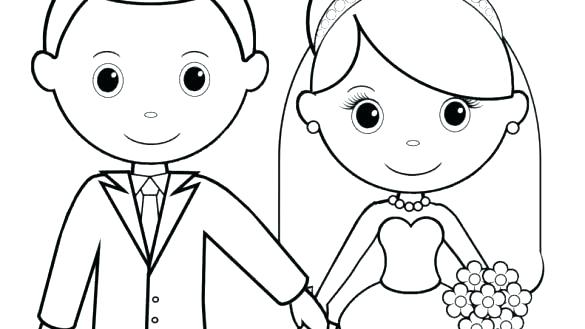 585x329 Wedding Coloring Pages Bride And Groom Colouring Page Wedding