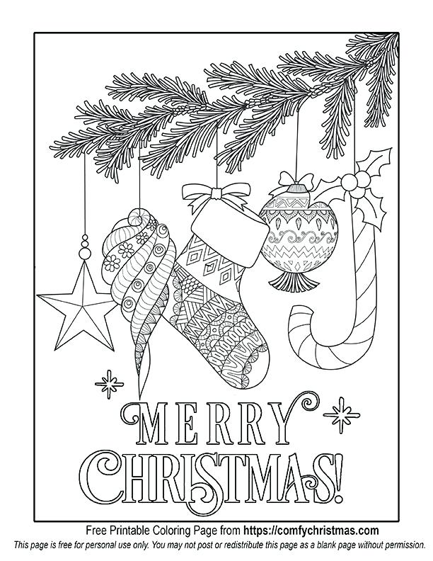 612x792 Blank Christmas Coloring Pages Tree Page Printable To Print
