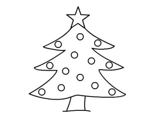 600x461 Easy Coloring Pages Blank Christmas Tree Coloring Page