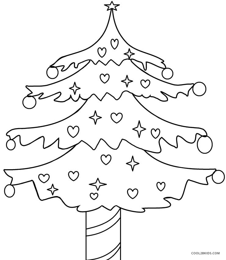 740x850 Printable Christmas Tree Coloring Pages For Kids