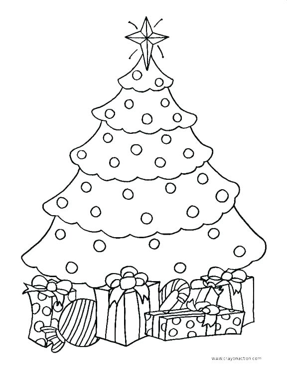 576x745 Christmas Tree Coloring Page Free