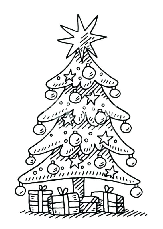 571x800 Christmas Tree Coloring Page