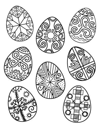 392x507 Printable Easter Eggs Coloring Pages Easter