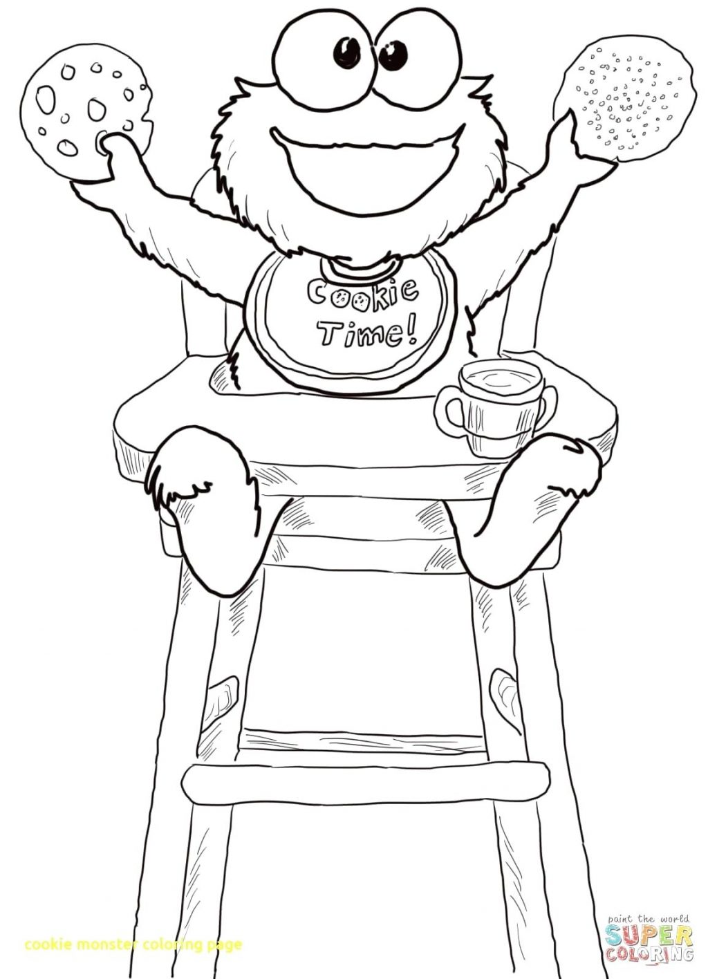 1024x1416 Coloring Pages Monster Coloring Page Cookie With Time For Pages