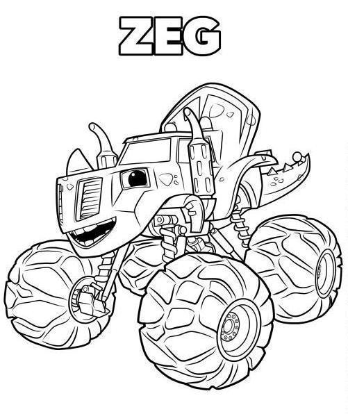 501x596 Blaze Coloring Pages Color Bros