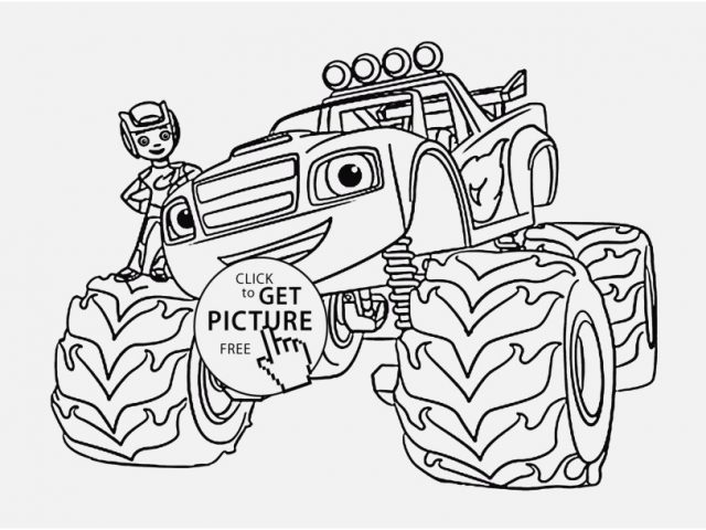 640x480 Blaze Coloring Pages Picture Blaze Monster Truck With Boy Coloring