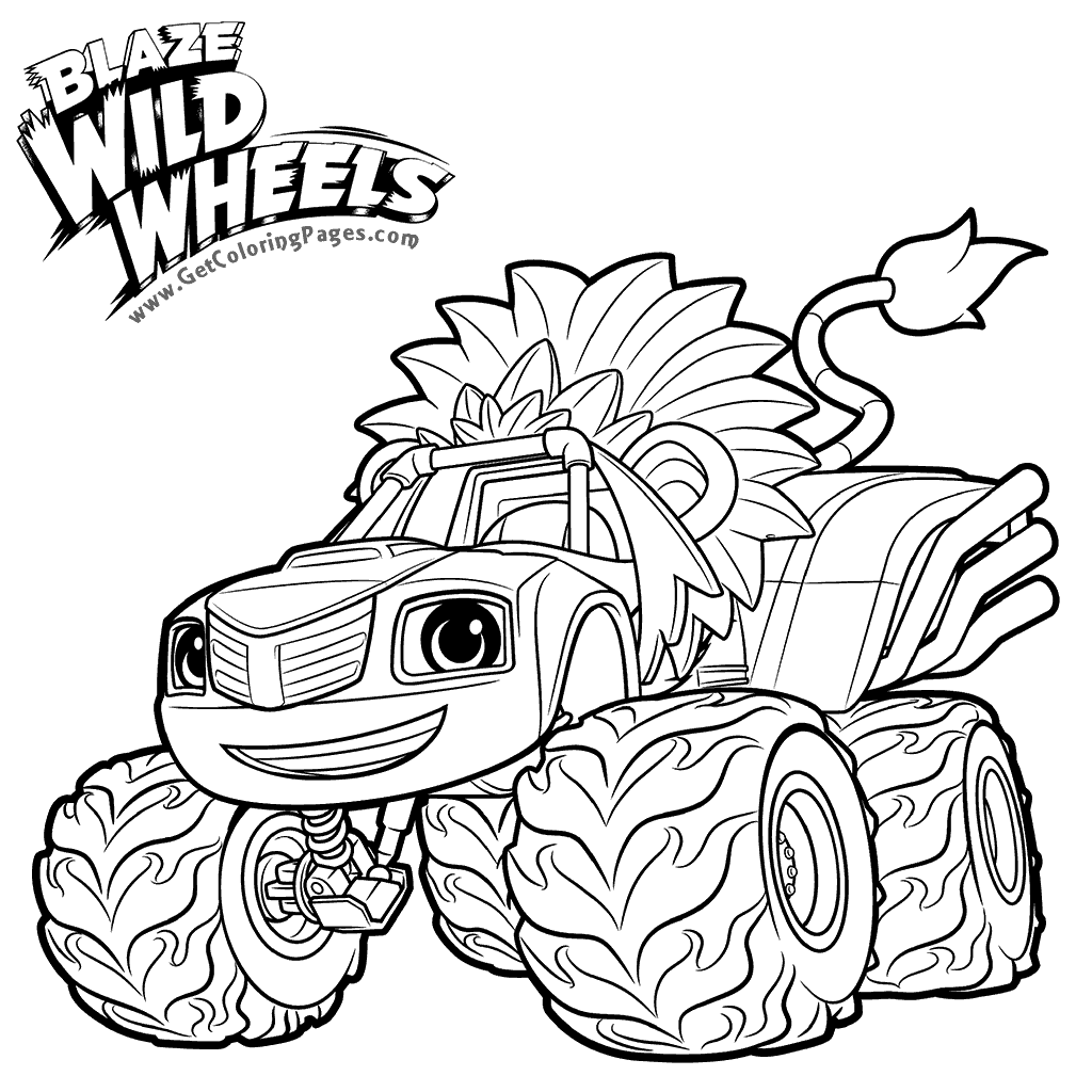 1024x1024 Blaze Coloring Pages