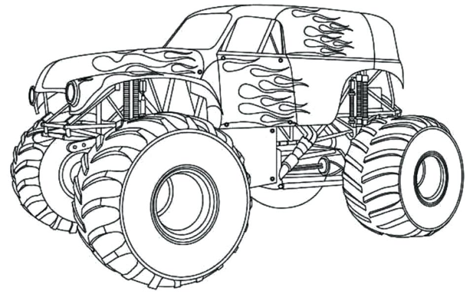 960x611 Monster Truck Coloring Pages To Print
