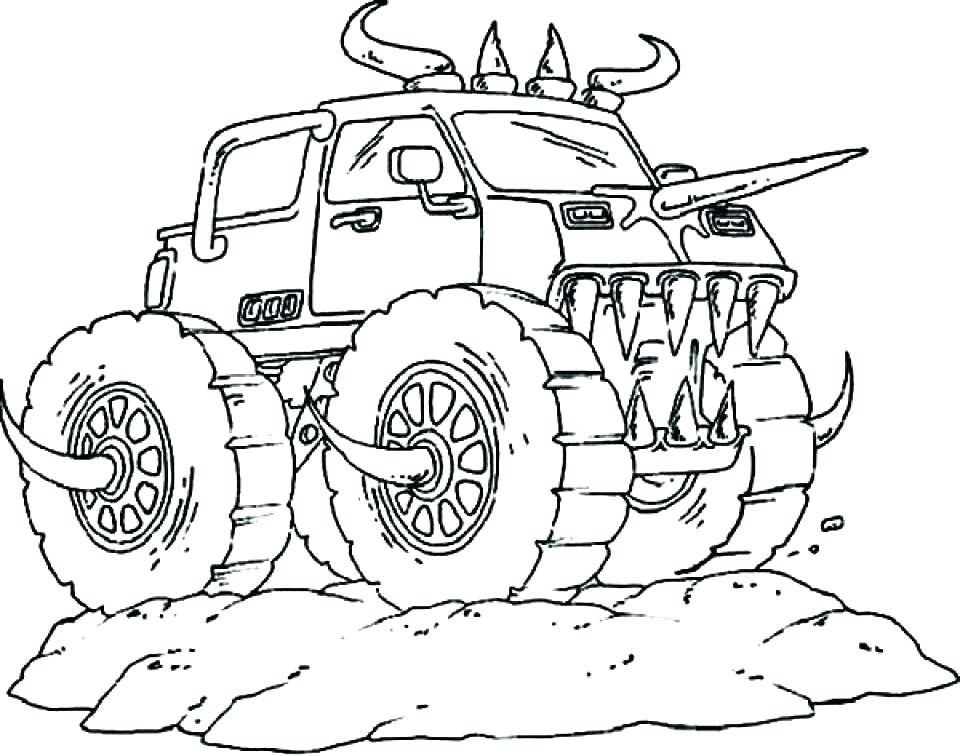 960x756 Trucks To Color Monster Truck Coloring Pages For Toddlers Monster