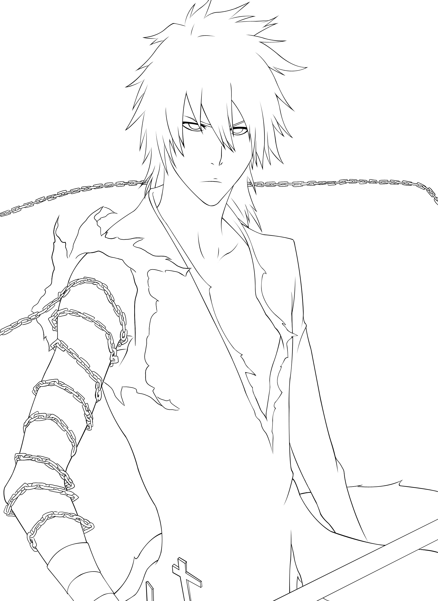 1726x2368 Ichigo Coloring Pages Bleach