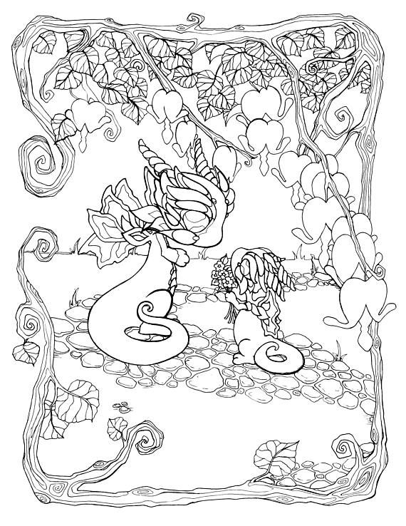 570x738 Mother And Baby With Bleeding Heart Flowers Dragons
