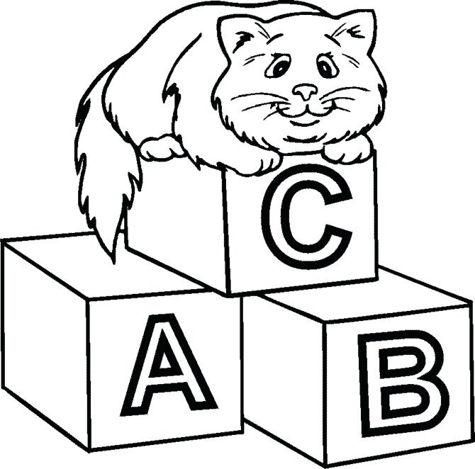 670x662 Alphabet Block Letter Coloring Pages Blocks Drawing Free Download